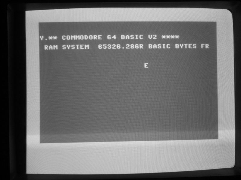 commodore start screen with some visible errors